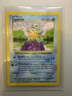 Pokemon TCG Squirtle Base Set Unlimited Common Card 63/102 - Image 1