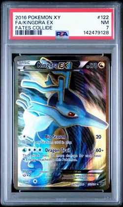 2016 Pokemon Kingdra EX Full Art Holo Card 122/124 XY Fates Collide PSA 7 - Image 1