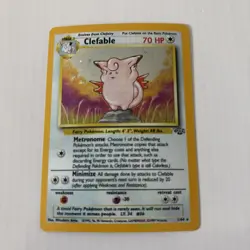 Pokemon TCG Clefable Unlimited Jungle Holo Rare Card 1/64 MP - Image 1
