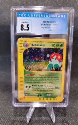 NICE SWIRL CGC 8.5 Bellossom 2003 Aquapolis H5/H32 Holo Pokemon Card - Image 3