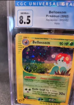 NICE SWIRL CGC 8.5 Bellossom 2003 Aquapolis H5/H32 Holo Pokemon Card - Image 4