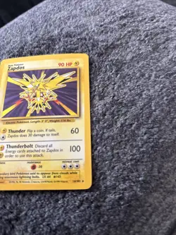 Pokemon TCG Zapdos Base Set Holo Unlimited Rare Card 16/102 MP - Image 5