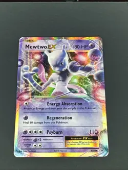 Pokemon Mewtwo EX Holo Ultra Rare TCG Card Evolutions 52/108 - Image 1