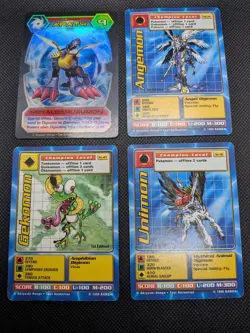 Digimon Vintage 4 card lot Metalgarurumon foil and 1st Editions - Image 1