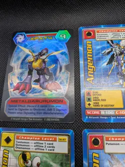 Digimon Vintage 4 card lot Metalgarurumon foil and 1st Editions - Image 4