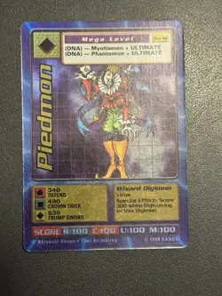 Digimon CCG Piedmon Bo-42 Holo Unlimited Mega Card 1999 Bandai Vintage - Image 3