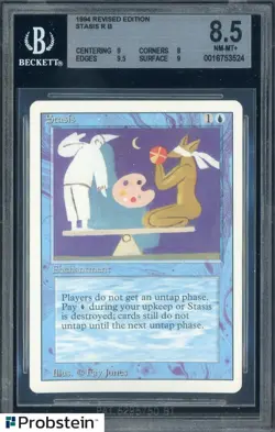 1994 MTG Magic The Gathering Revised Edition Stasis BGS 8.5 NM-MT+ - Image 1