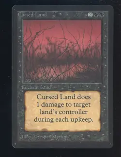 1993 MTG Magic The Gathering Beta Cursed Land - Image 1