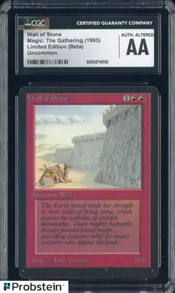 1993 MTG Magic The Gathering Limited Edition Beta Wall of Stone CGC AA - Image 1