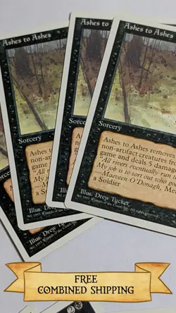 4x Ashes to Ashes MTG Core Set 4th Edition Regular - Image 1