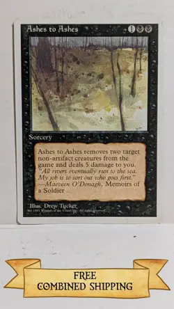 4x Ashes to Ashes MTG Core Set 4th Edition Regular - Image 2