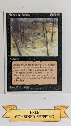 4x Ashes to Ashes MTG Core Set 4th Edition Regular - Image 4