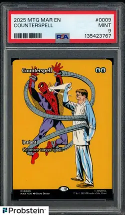 2025 MTG MAR EN Marvel Universe #0009 Counterspell PSA 9 MINT - Image 1