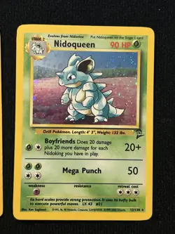 NIDOKING + Nidoqueen - 11/102 12/102 Base Set 1999 - Holo - Rare Pokemon Lot * - Image 3