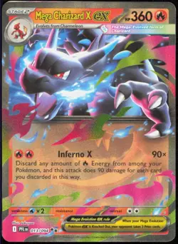 Mega Charizard X ex 013/094 ME02: Phantasmal Flames Double Rare NM Pokemon TCG - Image 1