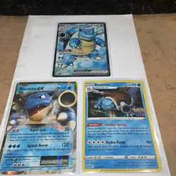 BLASTOISE POKEMON HOLO LOT EX AND MORE 151 GO 184/165 21/108 17/78 - Image 1