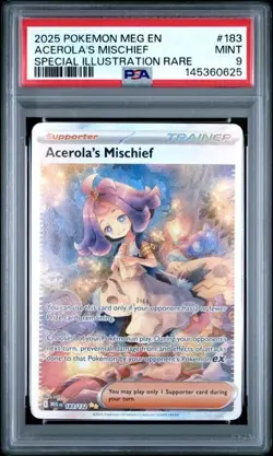 Pokemon Mega Evolution #183 Acerola's Mischief Special SIR PSA 9 625 - Image 1