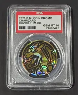 Charizard Theme Deck Holo Pokemon Coin 2020 Promo Vivid Voltage PSA 10 GEM MINT - Image 1