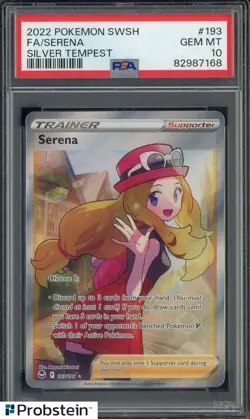 2022 Pokemon SWSH Silver Tempest #193 FA Serana PSA 10 GEM MINT - Image 1