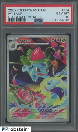 2025 Pokemon Meg En #134 Ivysaur Illustration Rare PSA 10 GEM MINT - Image 1