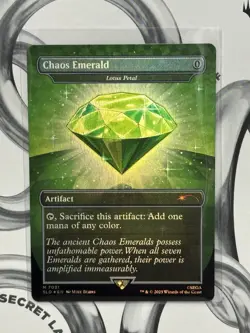 Chaos Emerald Green Foil - Lotus Petal - Sonic Secret Lair - Magic MTG IN HAND - Image 1