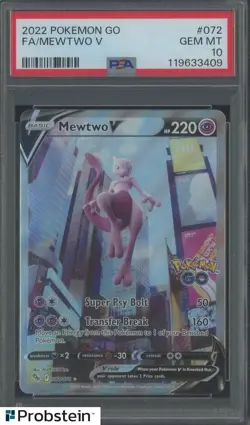 2022 Pokemon GO #072 FA/ Mewtwo V PSA 10 GEM MINT - Image 1
