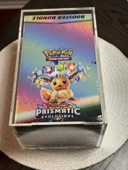 Pokemon SV8.5 Prismatic Evolutions Sealed Booster Bundle Display W/Acrylic Case - Image 1