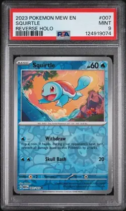 Squirtle Reverse Holo 2023 Pokemon Mew English-151 #007/165 PSA 9 Mint - Image 1