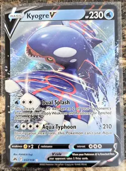 Pokemon 2023 Crown Zenith Kyogre V 37 NM or Better - Image 1