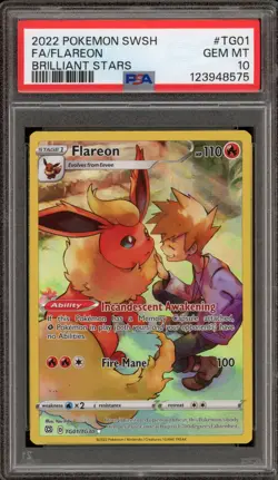 Pokemon Flareon Brilliant Stars Trainer Gallery Full Art #TG01 PSA 10 Gem Mint - Image 1