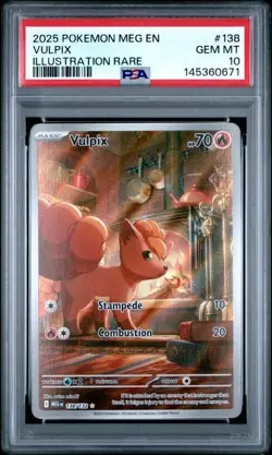 2025 Pokemon Mega Evolution #138 Vulpix Illustration Rare IR PSA 10 671 - Image 1
