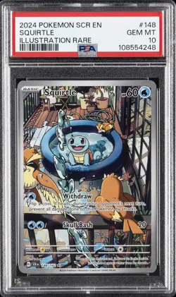2024 POKEMON SCR EN-STELLAR CROWN ILLUSTRATION RARE #148 SQUIRTLE PSA 10 - Image 1