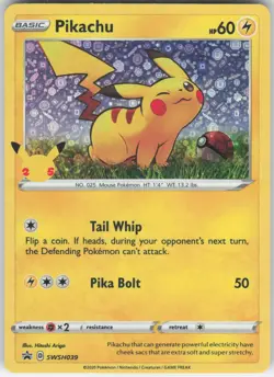 ✰ PIKACHU SWSH039 PROMO SWORD & SHIELD PROMO POKEMON ✰ NM/M - Image 2
