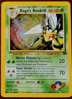 🔴VINTAGE 2000🔴Pokemon - KOGA'S BEEDRILL 9/132 HOLO Gym Challenge - Image 1