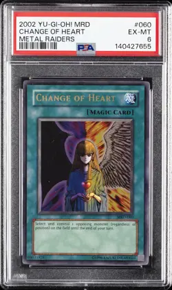 2002 YU-GI-OH! MRD-METAL RAIDERS #060 CHANGE OF HEART PSA 6 - Image 1