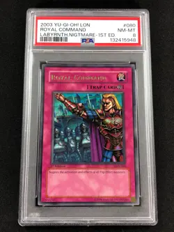 Yugioh 2003 Royal Command 1st LON-080 PSA 8 Ultra Rare - Image 1