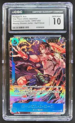 2025 ONE PIECE JP PORTGAS D. ACE PROMO OP07-053 CGC 10 A PT - Image 1