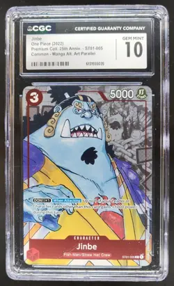2022 ONE PIECE JINBE 25TH PROMO MANGA ALT ART ST01-005 CGC 10 B PT - Image 1