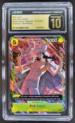 2026 ONE PIECE ROB LUCCI BORDERLESS EGGHEAD ST29-013 CGC 10 PRISTINE A PT - Image 1