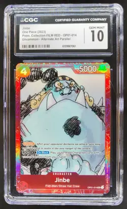 2023 ONE PIECE JINBE FILM RED ALTERNATE ART OP01-014 CGC 10 A PT - Image 1