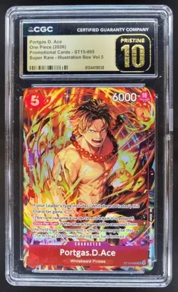 2026 ONE PIECE PORTGAS D. ACE SUPER RARE PROMO ST15-005 CGC 10 PRISTINE A PT - Image 1
