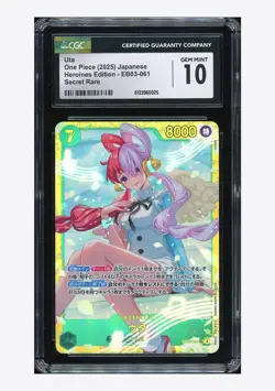 One Piece CGC 10 GEM MINT Uta SEC 2025 EB03-061 EB03 Japanese - Image 1
