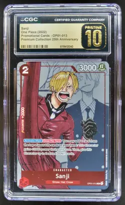 2022 ONE PIECE SANJI PROMO 25TH ANNIVERSARY OP01-013 CGC 10 PRISTINE A PT - Image 1