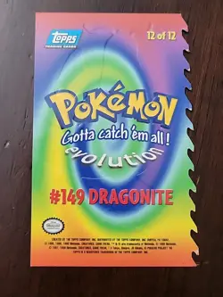 HP! 1999 Topps Pokemon the First Movie Dragonite E12 of 12 Die-Cut - Image 5