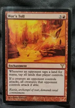 MtG Magic the Gathering 1x War's Toll - Red Rare Dissension LP English - Image 1