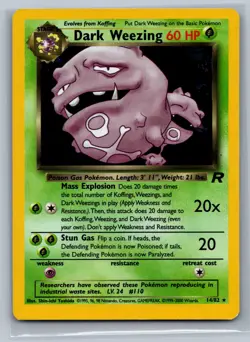 Team Rocket #14/82 Dark Weezing (14) Holo Rare Pokemon Card - Image 1
