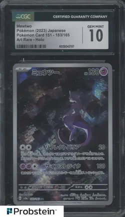2023 Pokemon Japanese Card 151 183/165 Mewtwo Art Rare Holo CGC 10 GEM MINT - Image 1
