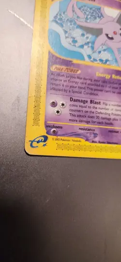 Espeon 11/147 Aquapolis E-Reader Series 2002 English Pokemon TCG Played Card - Image 2