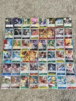 One Piece TCG Card Lot of 48 Rare SR Promo Leader Foil - Image 1