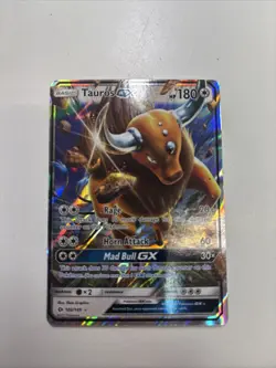 Pokemon Card Tauros GX 100/149 Sun & Moon Base Holo Ultra Rare NM - Image 1